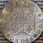 Cruzado Novo prata 1821 D. João VI — Detalhe do Reverso — Ref. MQ.4D.AG.J6.12.13.A3 — Soberba