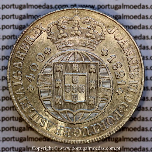 Portugal Cruzado Novo silver 1821 João VI — Obverse — Ref. MQ.4D.AG.J6.12.13.A4 — Grade: UNC