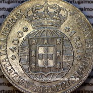Cruzado Novo prata 1821 D. João VI — Detalhe do Anverso — Ref. MQ.4D.AG.J6.12.13.A4 — Soberba