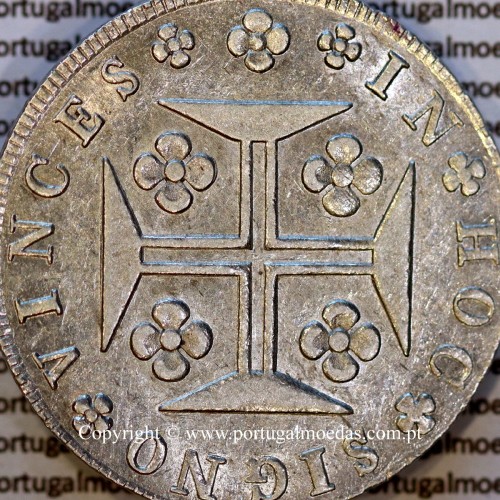 Portugal Cruzado Novo silver 1821 João VI — Reverse Detail — Ref. MQ.4D.AG.J6.12.13.A4 — Grade: UNC