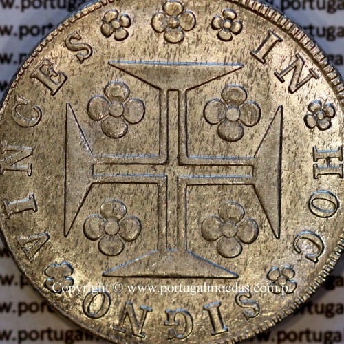 Portugal Cruzado Novo silver 1821 João VI — Reverse Detail — Ref. MQ.4D.AG.J6.12.04.A2 — Grade: UNC