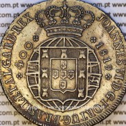 Portugal Cruzado Novo silver 1819, King João VI — Obverse detail — Ref. MQ.4D.AG.J6.12.02.A3 — Grade: XF/EF