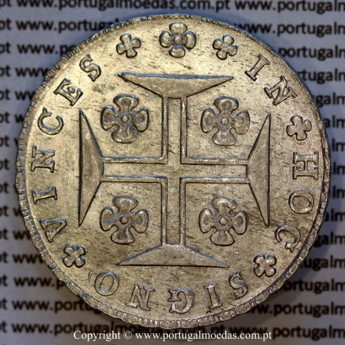 Portugal Cruzado Novo silver 1822, King João VI — Reverse — Ref. MQ.4D.AG.J6.12.05.A1 — Grade: UNC