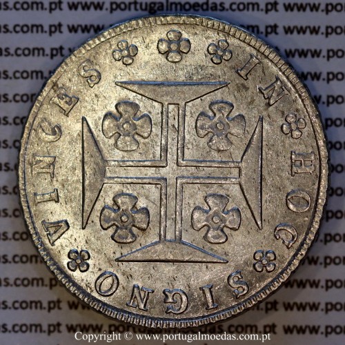 Cruzado Novo prata 1823 D. João VI — Reverso — Ref. MQ.4D.AG.J6.12.06.A3 — Estado: Soberba
