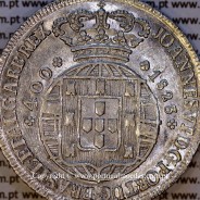 Portugal Cruzado Novo silver 1823, King João VI — Obverse detail — Ref. MQ.4D.AG.J6.12.06.A3 — Grade: UNC