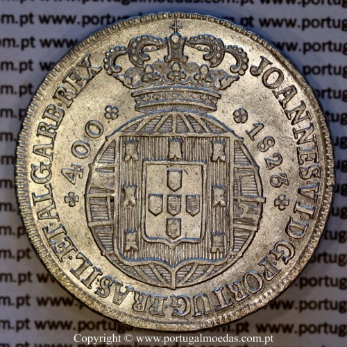Cruzado Novo prata 1823 D. João VI — Anverso — Ref. MQ.4D.AG.J6.12.06.A2 — Estado: Soberba