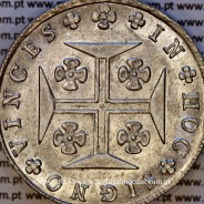 Portugal Cruzado Novo silver 1823, King João VI — Reverse detail — Ref. MQ.4D.AG.J6.12.06.A2 — Grade: UNC