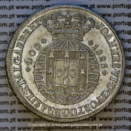 Cruzado Novo prata 1823 D. João VI — Anverso — Ref. MQ.4D.AG.J6.12.06.A1 — Estado: Soberba