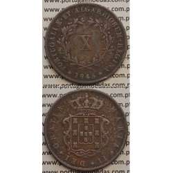 MOEDA X REIS COBRE 1845 (MBC) - D.MARIA II