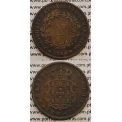 MOEDA X REIS COBRE 1845 (MBC) - D.MARIA II