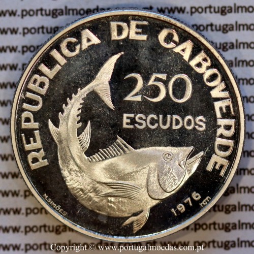 Cape Verde 250 Escudos 1976 Silver Proof KM#13 - Obverse
