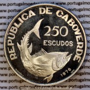 Cabo Verde 250 Escudos 1976 Prata Proof KM#13 - Anverso