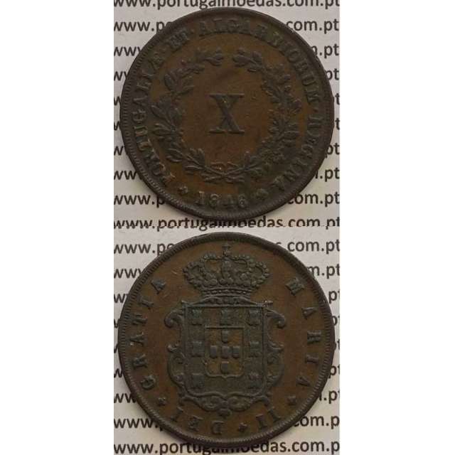MOEDA X REIS COBRE 1846 (MBC) - D.MARIA II