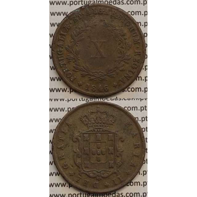 MOEDA X REIS COBRE 1846 (MBC-) - D.MARIA II