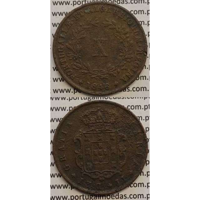 MOEDA X REIS COBRE 1846 (MBC-) - D.MARIA II