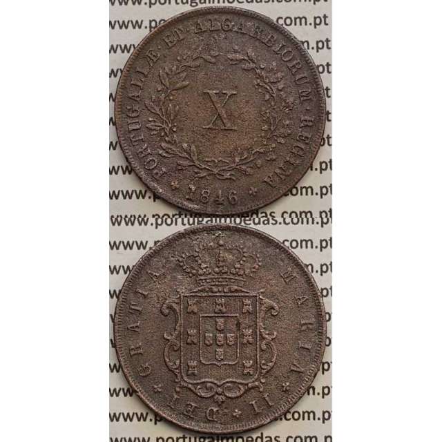 MOEDA X REIS COBRE 1846 (MBC) - D.MARIA II