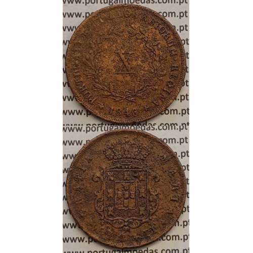 MOEDA X REIS COBRE 1846 (BC+) - D.MARIA II