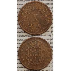 MOEDA X REIS COBRE 1850 (BC) - D.MARIA II