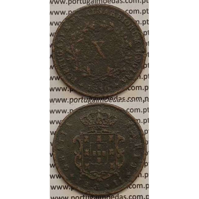 MOEDA X REIS COBRE 1850 (BC-) - D.MARIA II