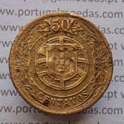 50 Centavos 1924 Bronze-Alumínio, $50 centavos 1924 Alumínio-Bronze Republica Portuguesa, (BC), World Coins Portugal  KM 575