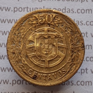50 Centavos 1924 Bronze-Alumínio, $50 centavos 1924 Alumínio-Bronze Republica Portuguesa, (BC), World Coins Portugal  KM 575
