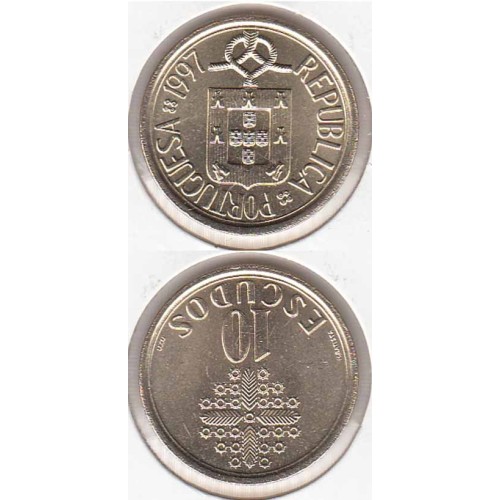 DEZ ESCUDOS (10$00) LATÃO NÍQUEL 1997