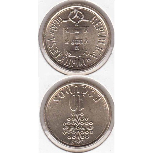 DEZ ESCUDOS (10$00) LATÃO NÍQUEL 1990