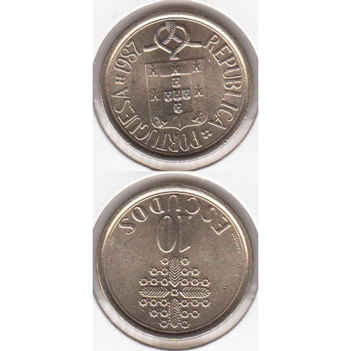 DEZ ESCUDOS (10$00) LATÃO NÍQUEL 1987