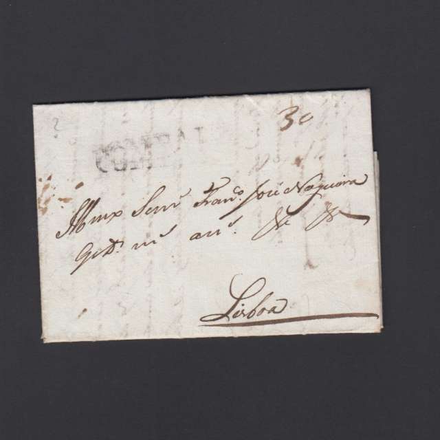 Carta Pré-Filatélica circulada de Coimbra para Lisboa datada de 26-03-1832
