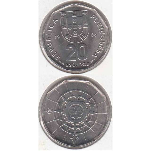 Vinte Escudos (20$00) cupro-níquel 1986