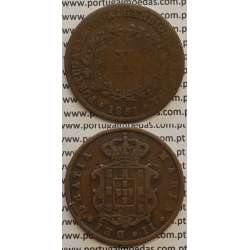 MOEDA X REIS COBRE 1851 (BC) - D.MARIA II