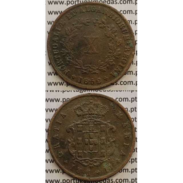 MOEDA X REIS COBRE 1852 (MBC) - D.MARIA II