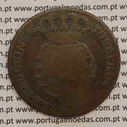 MOEDA 1/2 MACUTA COBRE 1770 COM CARIMBO ESCUDETE COROADO- ANGOLA - D.MARIA II