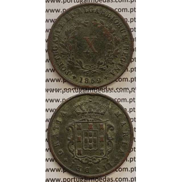 MOEDA X REIS COBRE 1852 (MBC) - D.MARIA II