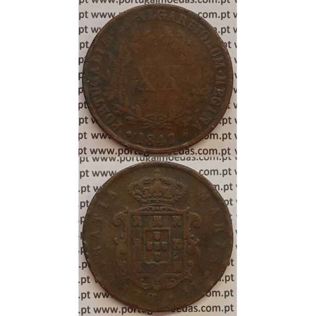 MOEDA XX REIS COBRE 1847 (BC) - D.MARIA II