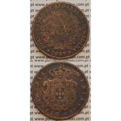 MOEDA XX REIS COBRE 1847 (BC-/REG) - D.MARIA II
