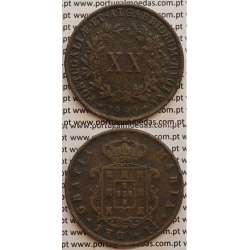 MOEDA XX REIS COBRE 1850 (MBC) - D.MARIA II