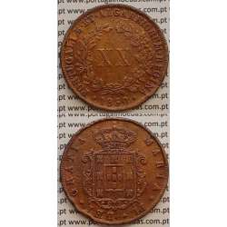 MOEDA XX REIS COBRE 1850 (BC+) - D.MARIA II