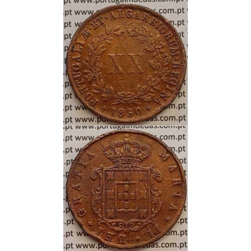 MOEDA XX REIS COBRE 1850 (BC+) - D.MARIA II
