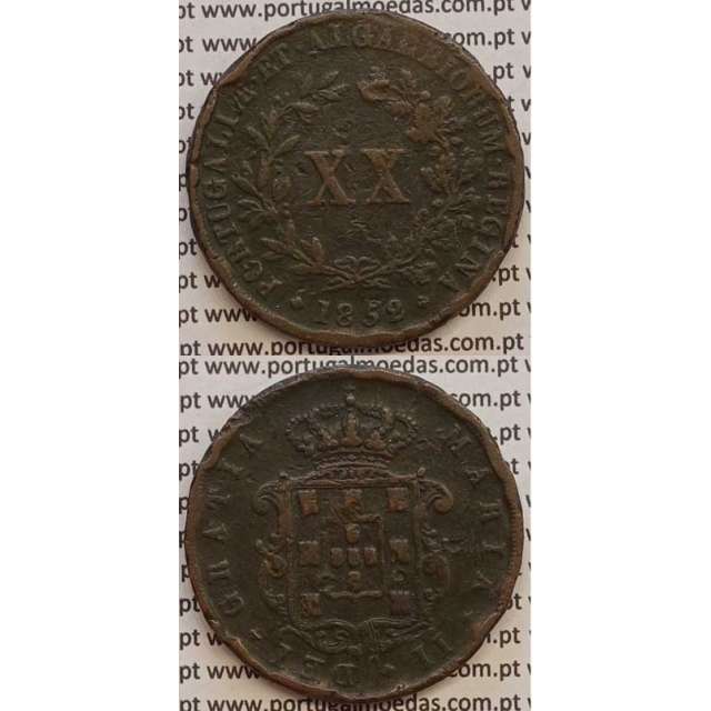 MOEDA XX REIS COBRE 1852 (BC-) - D.MARIA II