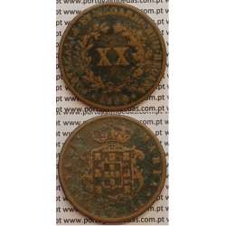 MOEDA XX REIS COBRE 1852 (BC-) - D.MARIA II