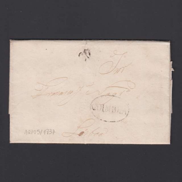 Pré-Filatélica circulada de Coimbra para Lisboa datada de 12-03-1837