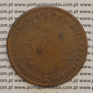 MOEDA 1 MACUTA COBRE 1785 COM CARIMBO ESCUDETE COROADO- ANGOLA - D.MARIA II