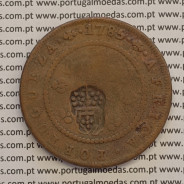 MOEDA 1 MACUTA COBRE 1785 COM CARIMBO ESCUDETE COROADO- ANGOLA - D.MARIA II