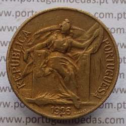 1 Escudo 1926 Bronze-Alumínio, 1$00 1926 Alumínio-Bronze Republica Portuguesa, World Coins Portugal  KM#576