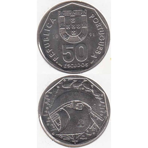 CINQUENTA ESCUDOS (50$00) CUPRO NÍQUEL 1991