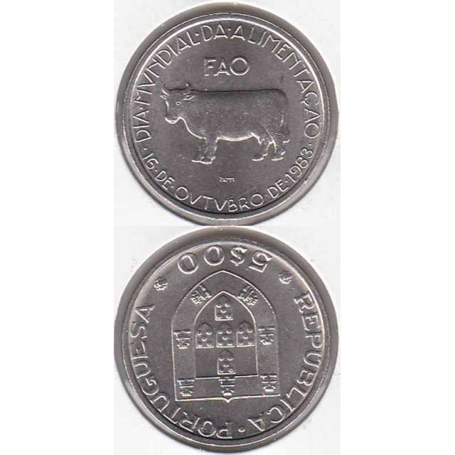 5 Escudos 1983 Fao cupro-níquel (moeda 5$00 1983 Fao)