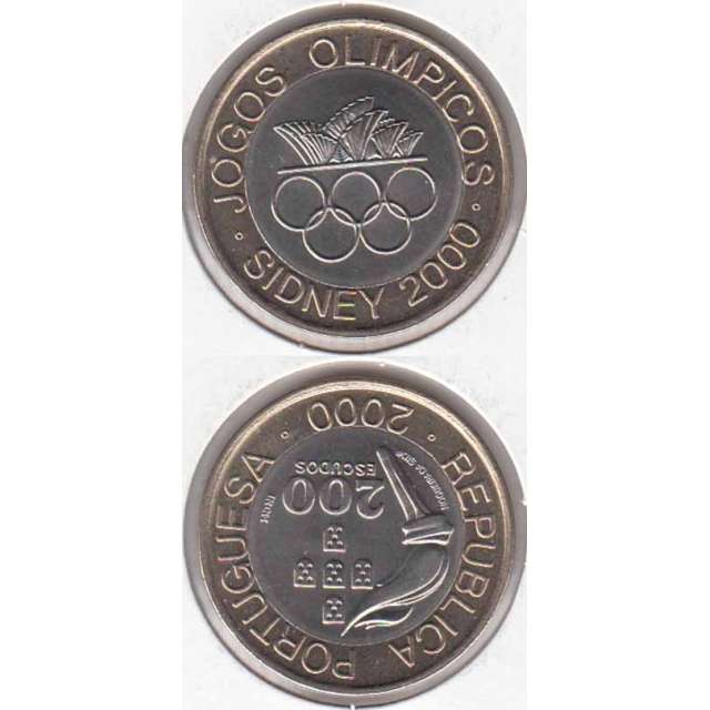 200 Escudos Bimetálica 2000 Jogos Olímpicos Sidney (moeda 200$00 Jogos Olímpicos Sidney)