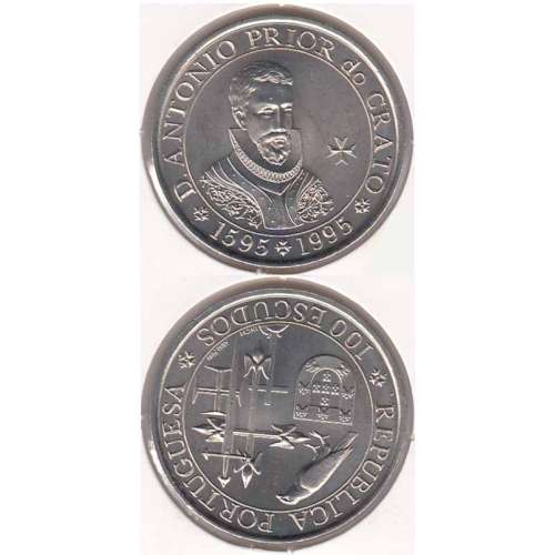 100 Escudos 1995 Prior do Crato cupro-níquel (moeda 200$00 Prior do Crato)