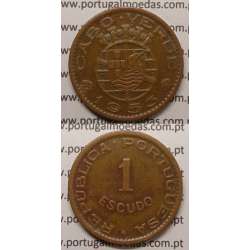 1$00 BRONZE 1953 (BC+) - CABO VERDE